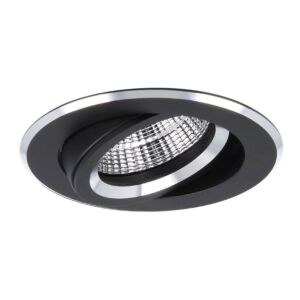 Spot encastrable Verona rond noir aluminium orientable avec ressorts de serrage