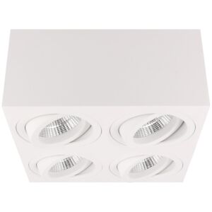 Spot en saillie Palermo blanc carré quatre orientable