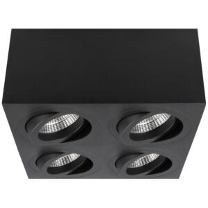 Spot En Saillie Palermo Noir Carré Quatre  Orientable