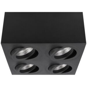 Spot en saillie Palermo noir carré carré orientable