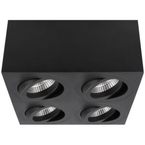 Spot En Saillie Palermo Noir Carré Quatre  Orientable