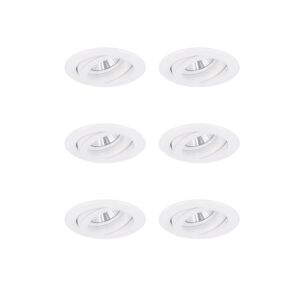 Lot de 6 - Spot encastrable Verona rond blanc orientable avec ressorts de serrage