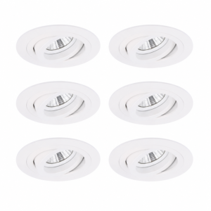 Lot de 6 - Spot encastrable Modena rond blanc orientable avec ressorts de serrage