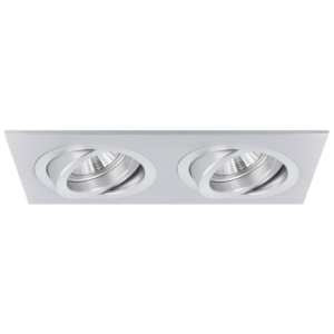 Spot encastrable Torino double rectangulaire aluminium orientable avec ressorts de serrage