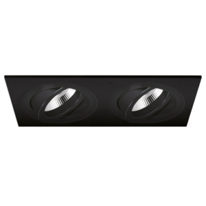 Spot encastrable Torino double rectangulaire noir orientable avec ressorts de serrage