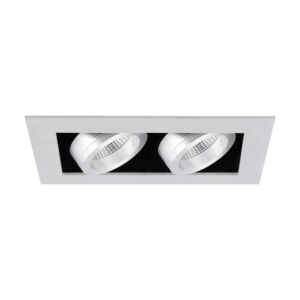 Spot encastrable Napoli double rectangulaire aluminium orientable avec ressorts de serrage