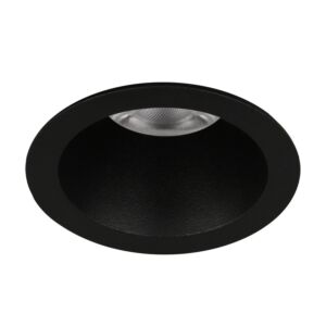 Mini spot encastrable Tizzano rond noir encastré avec ressorts IP54 | compatible lampes MR11