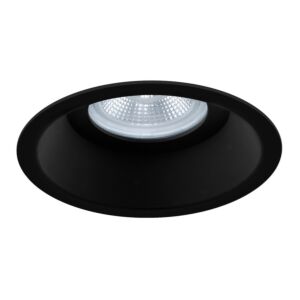 Spot encastrable Arezzo rond noir profond avec ressorts de serrage IP20