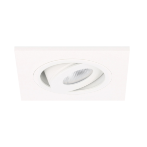Spot LED encastrable Alba extra plat carré 3W 2700K blanc IP65 dimmable orientable