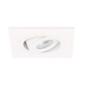Spot LED encastrable Alba extra plat carré 3W 2700K blanc IP65 dimmable orientable