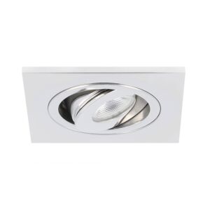 Spot LED encastrable Alba extra plat carré 3W 2700K inox IP65 dimmable orientable