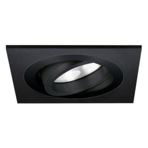 Spot LED encastrable Lecco carré 5W 2700K noir IP65 dimmable orientable