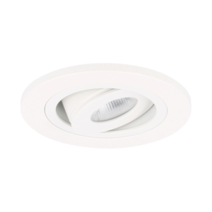 Spot LED encastrable Monza extra plat rond 3W 2700K blanc IP65 dimmable orientable