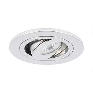 Spot LED encastrable Monza extra plat rond 3W 2700K inox IP65 dimmable orientable
