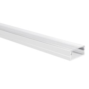 Profil LED aluminium blanc Senisa 1 mètre – 18x8 mm intérieur – avec couvercle transparent