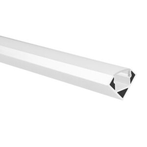 Profilé ruban LED Tarenta blanc 45° – angle 1m avec couvercle opaque
