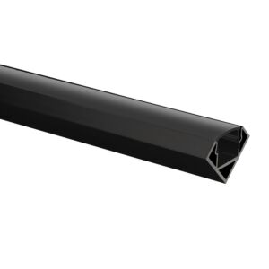 Profilé ruban LED Tarenta noir 45° – angle 1 m avec couvercle noir