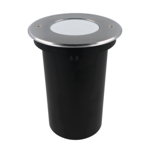 Spot au sol Alexis GU10 inox IP67 rond opaque verre