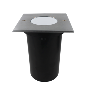 Spot au sol Alexis GU10 inox IP67 carré opaque verre