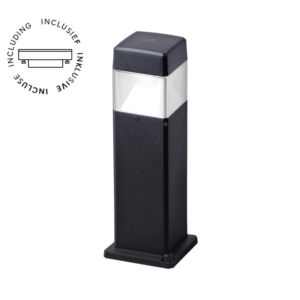 Borne d'éclairage extérieur Elisa 500 carré noir IP55 incluse GX53 3W 3000K/4000K/6500K