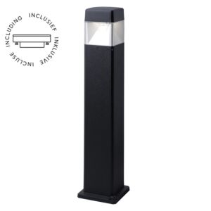 Borne d'éclairage extérieur Elisa 800 GX53 carré noir IP55 ampoule incluse 3W 3000K/4000K/6500K