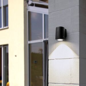 Applique murale Franca down noir IP55 verre opaque incluse GU10 3,5W 2700-4000K