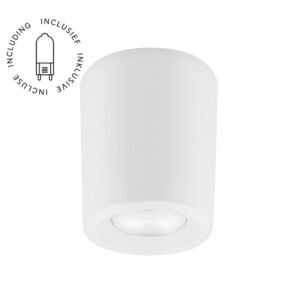 Spot en saillie Livia blanc rond IP55 verre opaque incluse G9 1,7W 3000K