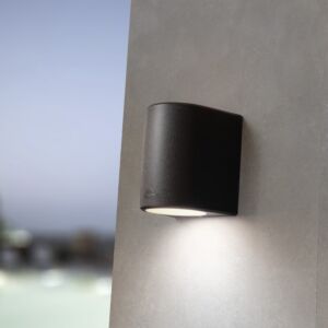Applique murale Marta 160 down noir IP55 verre opaque incluse GX53 3W 3000K-4000K-6500K