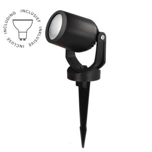 Spot piquet Minitommy 118 noir GU10 3,5W 3000K/4000K/6500K verre opaque