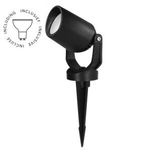 Spot piquet Minitommy 135 noir GU10 3,5W 3000K verre opaque