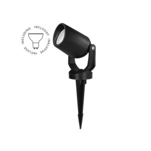 Spot piquet Minitommy 135 noir GU10 3,5W 3000K/4000K/6500K verre opaque