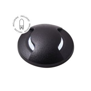 Spot au sol Aldo 2 G9 noir IP67 rond ampoule incluse 1,7W 3000k