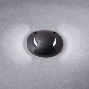 Spot au sol Aldo 2 noir rond IP67 incluse G9 1,7W 3000K