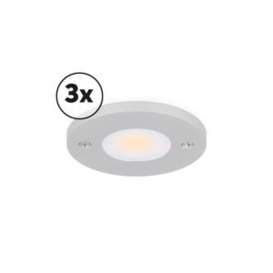 Éclairage meuble Ensemble complet Livo saillie 3 x 3W 2700K aluminium dimmable 12V DC