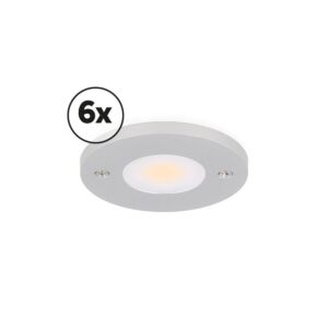 Éclairage meuble Ensemble complet Livo saillie 6 x 3W 2700K aluminium dimmable 12V DC