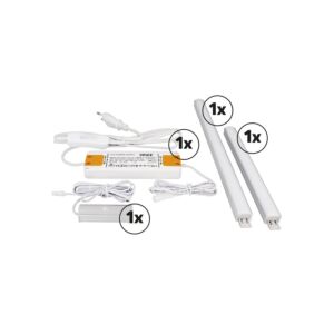 Baguette LED meuble ensemble complet 60cm saillie 7,5W 3000K aluminium dimmable 24V DC