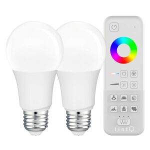 Ampoule LED Connectée E27 Kit de démarrage tint A60 9,5W RGB dimmable avec Télécommande