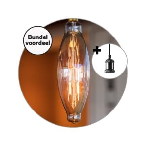 Ampoule LED filament E27 suspension avec XXL long 8W 2700K dimmable ambré