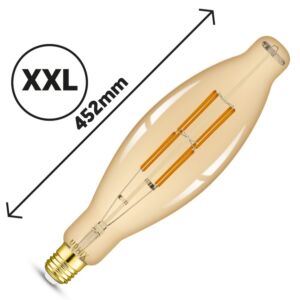 Ampoule LED filament E27 XXL long gold 8W 2200K dimmable