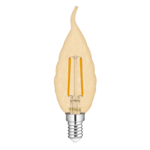 Ampoule LED fillament E14 flamme Polaris BA35 ambré 2,5W 2200K