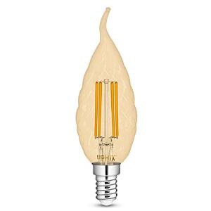 Ampoule LED E14 flamme BA35 Filament Atlas 4,5W 2200K ambrée