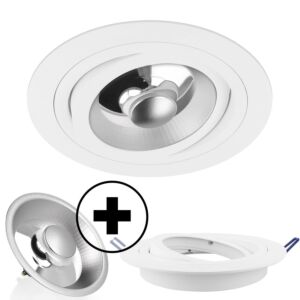 Venezia AR111 rond blanc + GU10 Pegasi AR111 12W 2700K dimmable