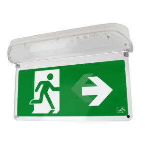 Bloc de secours LED Harrier 5W 6500K IP65 auto-test & pictogramme d'itinéraire d'évacuation gauche et droite
