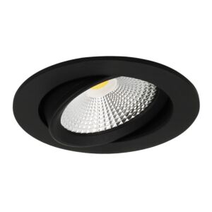Spot LED Encastrable Eleanora rond en noir 6W blanc extra chaud 2700K et Driver inclus