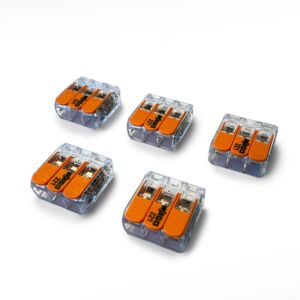  Bornes de connexion Wago – lot de 5 pièces – 3 pôles 4 mm²