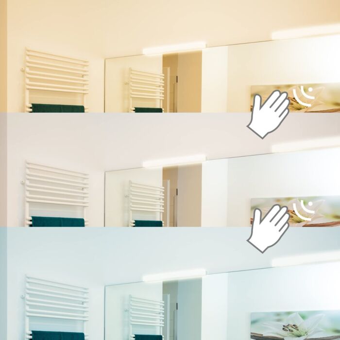 Éclairage miroir LED avec capteur pour changer luminosité 40cm Lotis 7,5W aluminium IP44