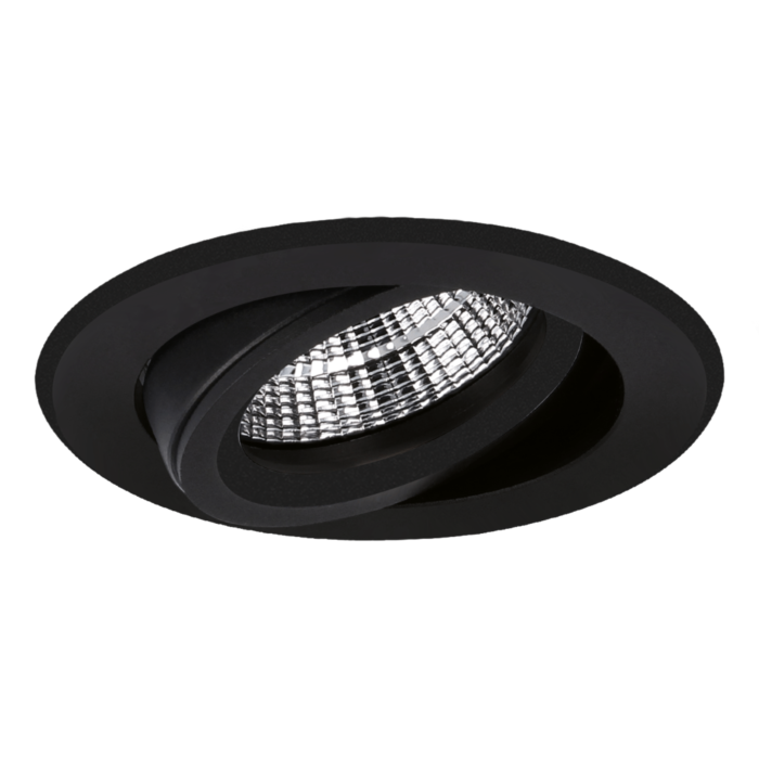 Spot encastrable Verona rond noir orientable avec ressorts de serrage