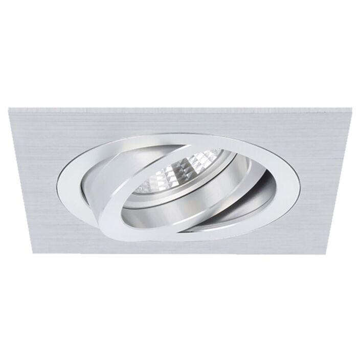 Spot encastrable Torino carré aluminium orientable avec ressorts à lames