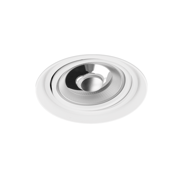 Spot encastrable Venezia AR111 rond blanc orientable sans cadre enfoncé