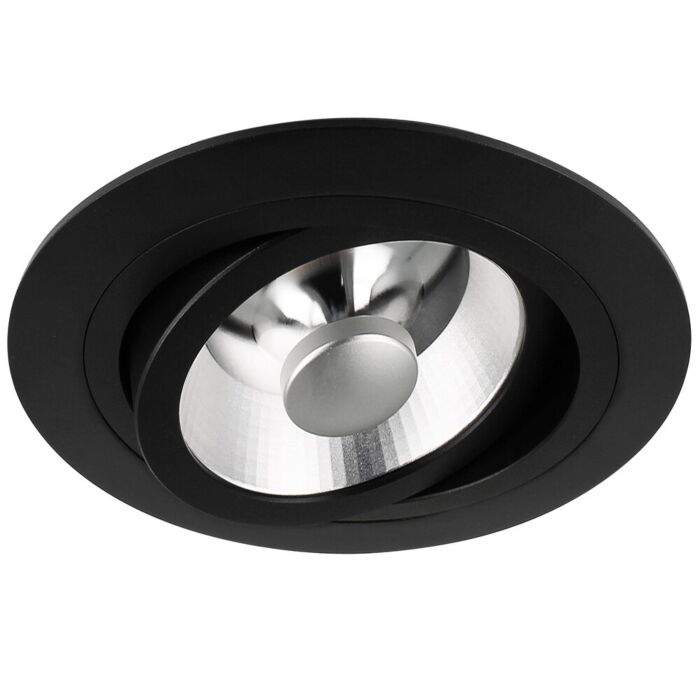 Spot encastrable Venezia AR111 rond noir orientable avec ressorts de serrage